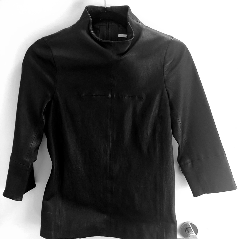 J brand leather shirt top